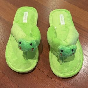 Green Frog Flip Flop Slippers